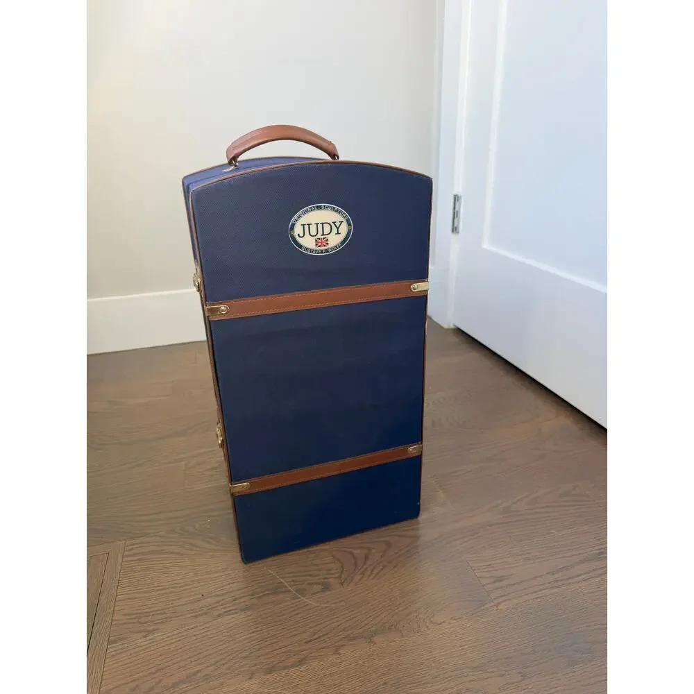 Judy by Gustave F. Wolff Porcelain Doll in Wardrobe Trunk Case w/ Outfits